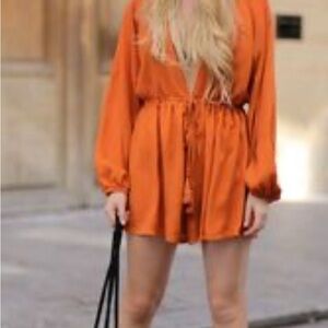 Orange Women's romper